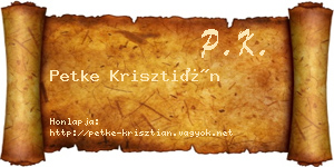 Petke Krisztián névjegykártya